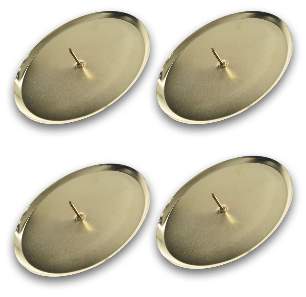 DECORIS 4 Stück Kerzenhalter für Adventskranz 8cm Gold Produktbild 