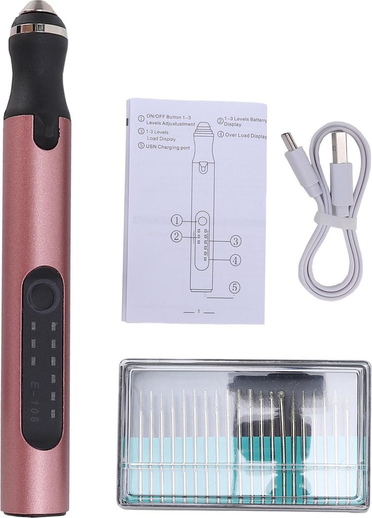 elektrischer Gravierstift mit 3 Geschwindigkeiten, wiederaufladbarer kabelloser Polierstift, 5000-18000RPM Gravierer mit 20 Schleifbits für Schmuc...