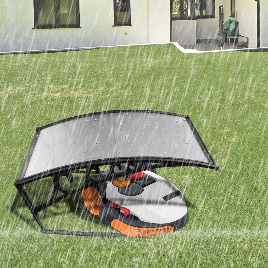 Abri Robot Tondeuse contre Surchauffe et Pluie - Toit Protection Gazon