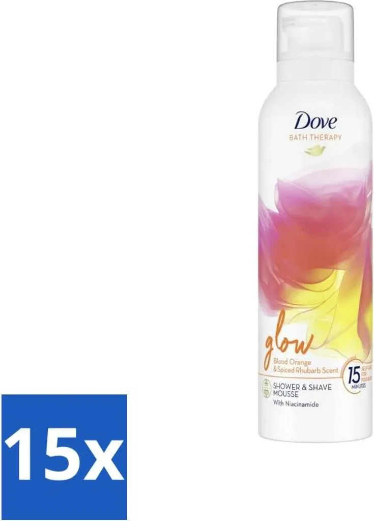 Offerta Dove Glow Mousse Doccia Barba 15x200ml - Arancia & Rabarbaro