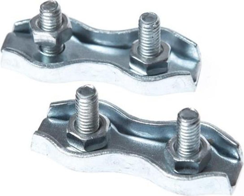 2 x Seilklemmen Duplexklemme 3 mm Drahtklemme Drahtseilklemme Einfachseil Klemme