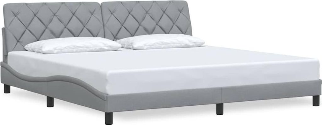 vidaXL Bettgestell ohne Matratze Hellgrau 200x200 cm Stoff