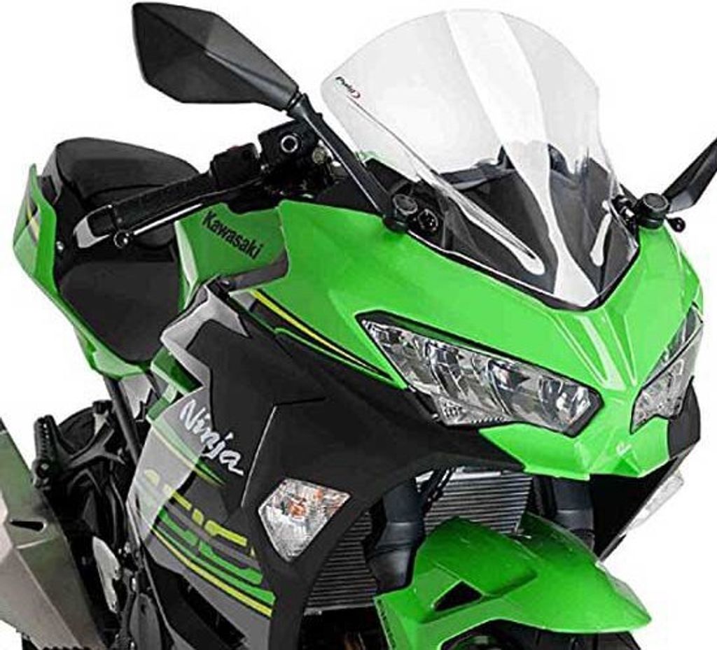 Puig Z-racing Kawasaki Ninja 400 Windschutzscheibe Durchsichtig Durchsichtig One Size