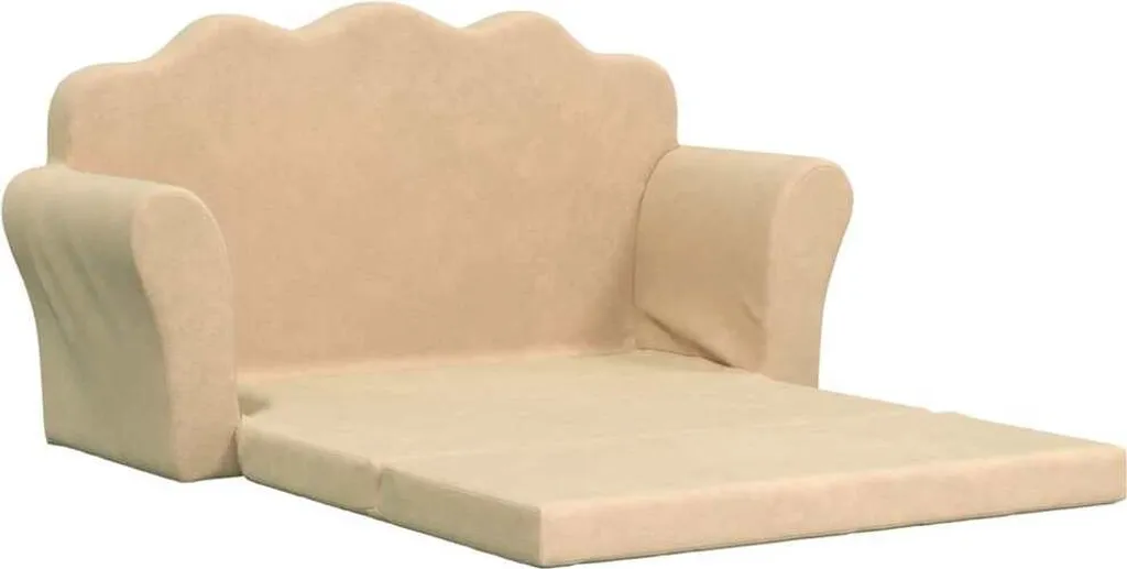 Divano Letto Bambini Peluche Crema vidaXL - Arredo Cameretta - 6
