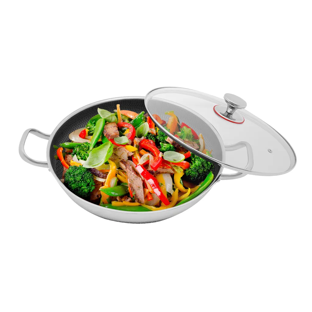Poêle de cuisson antiadhésive en inox - Ustensile de cuisine durable