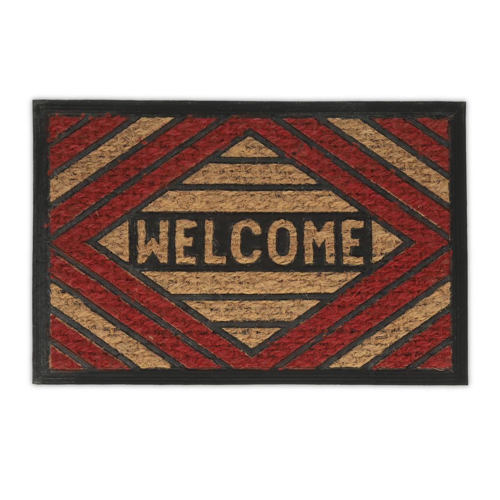 RELAXDAYS Fußmatte Kokos 60x40cm - Welcome Matte Mit Rosen Für Innen & Außen