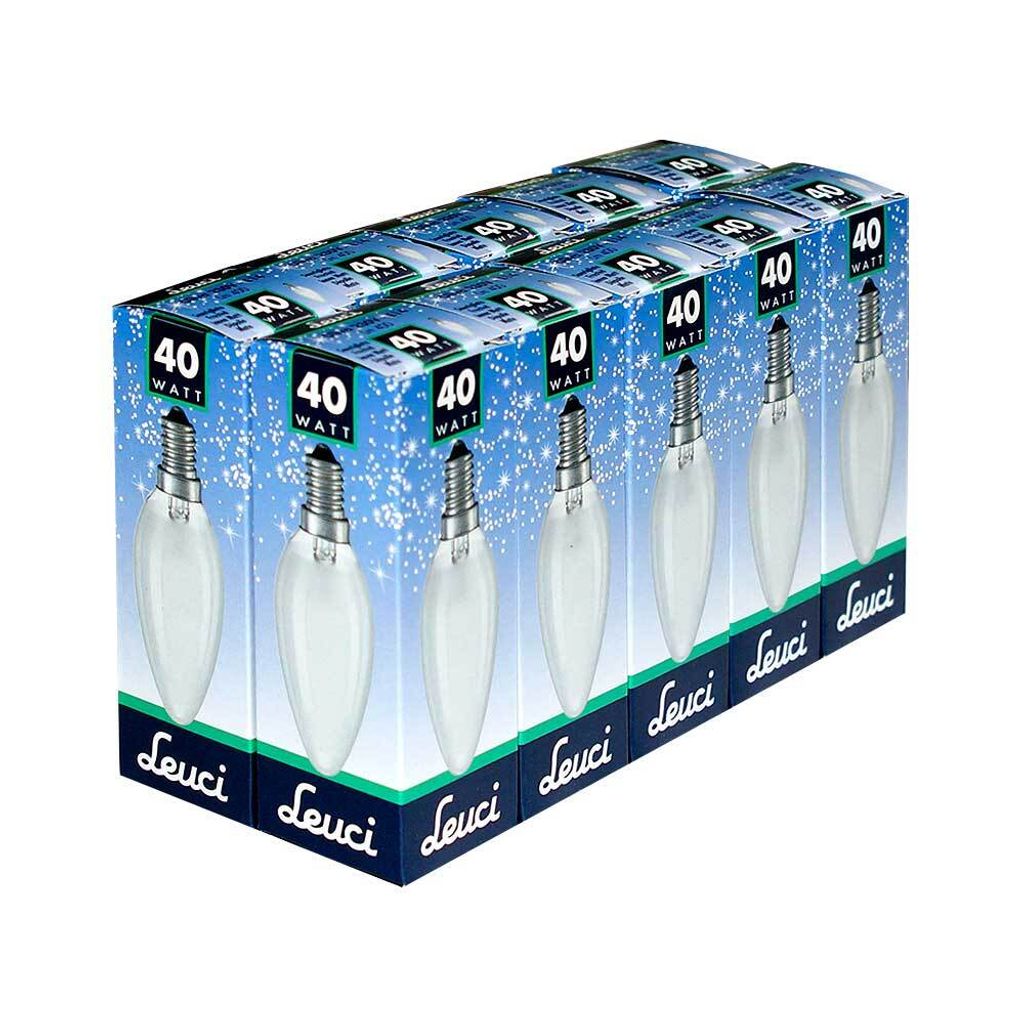 10 x Leuci Glühbirne Kerze 40W E14 MATT Glühlampe 40 Watt Produktbild 