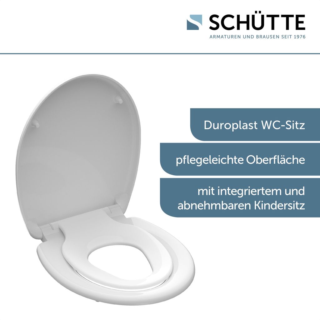 SCHÜTTE FAMILY WHITE WC Sitz mit Kindersitz, Duroplast