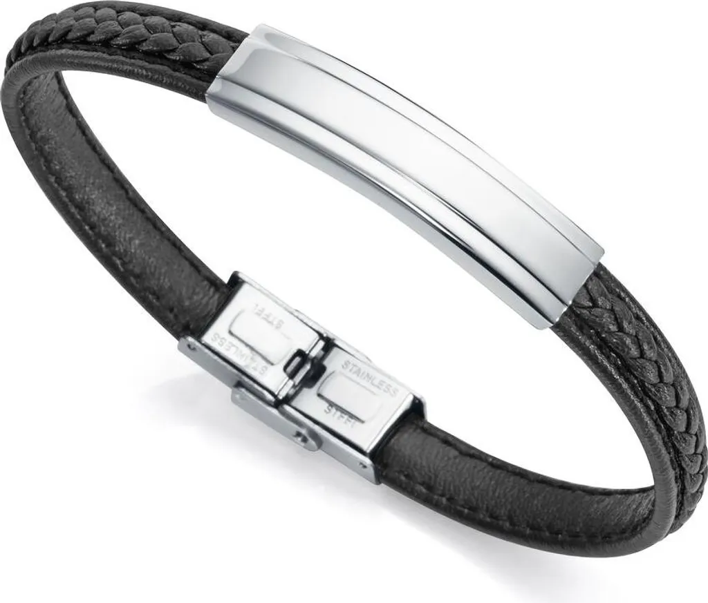Bracelet pour homme en cuir tressé et acier inoxydable Viceroy 21 cm