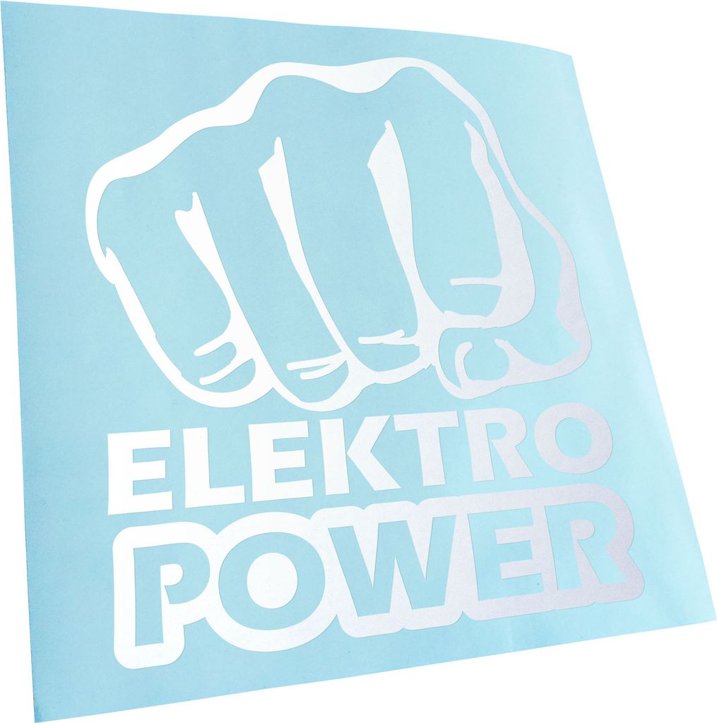 Kiwistar - Autoaufkleber - Elektro Power Faust Schlag Heckscheibenaufkleber - Aufkleber für Auto Kfz Fahrrad, LKW, Truck Mofa