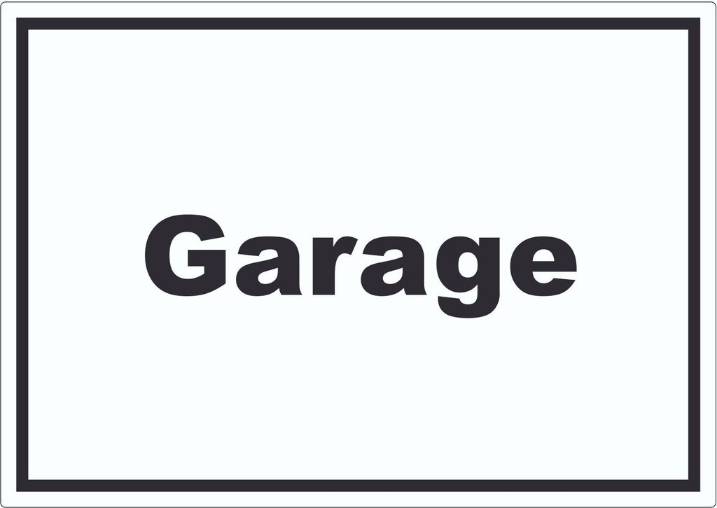 Garage Aufkleber mit Text Auto Stellplatz waagerecht A8 (52x74mm)