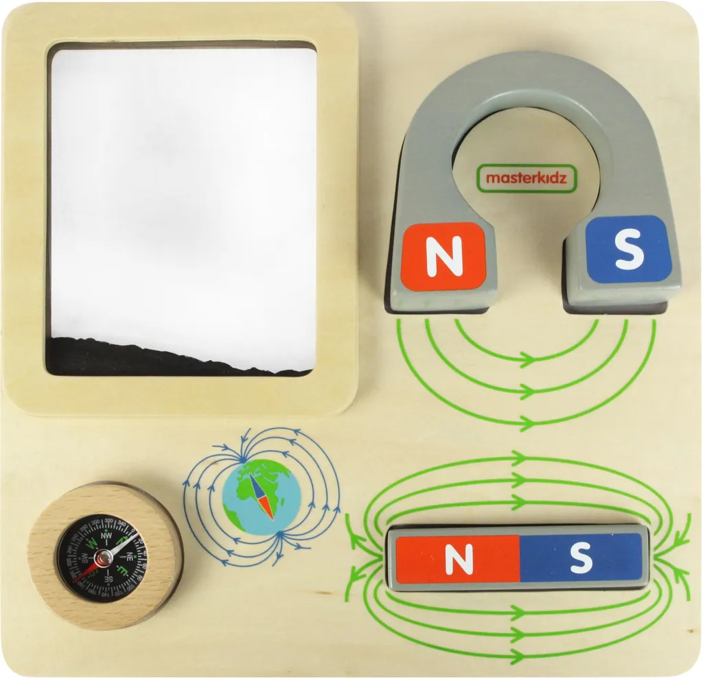 Tableau de Jeu Montessori avec Boussole Magnétique et Points Cardinaux