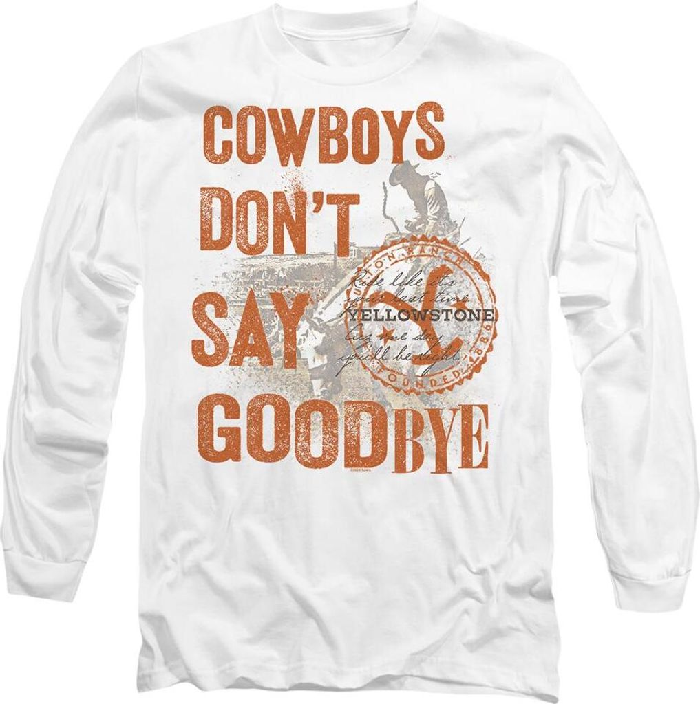 Yellowstone - "Cowboys Don't Say Goodbye" T-Shirt für Herren/Damen Uni TV10269 (XXL) (Weiß)