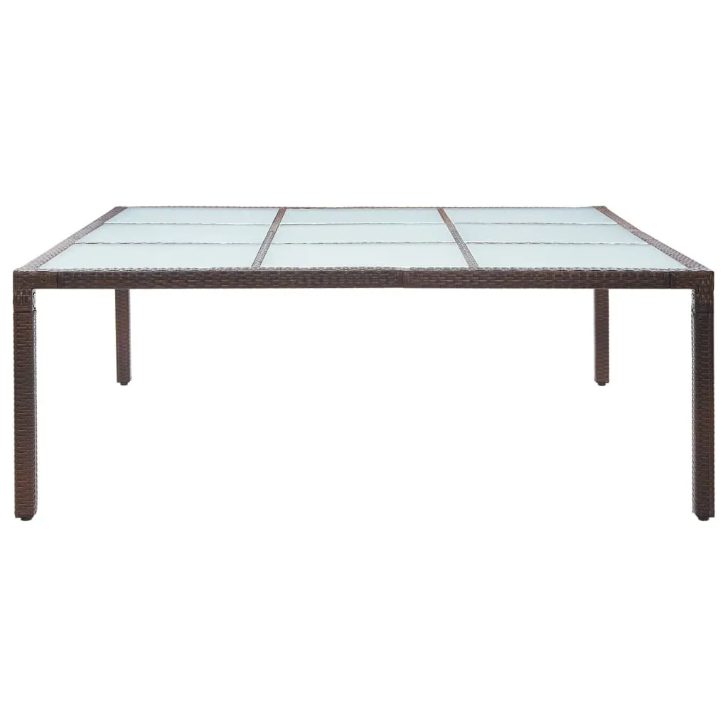 Table de jardin 200x200cm en polyrotin marron haute résistance vidaXL