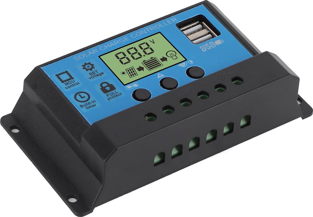 12V 24V Solar Lade-Entlade-Regler PWM LCD Display Dual USB Ausgang Regler für Haus Industrie Auto30A