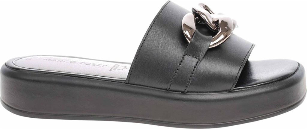 MARCO TOZZI Damen Leder Clogs Pantoletten Kette Plateau Produktbild 7