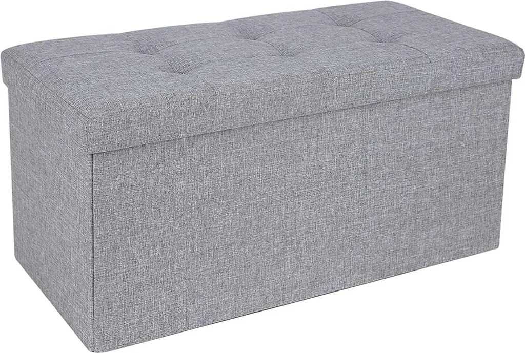 Sgabello Contenitore 76x38x38cm Grigio Chiaro | Panca MDF Multiuso