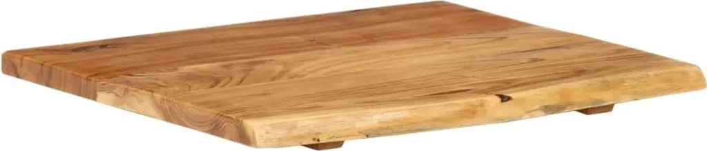 Plateau de lavabo bois acacia massif durable et résistant 58x52x2,5 cm - 19