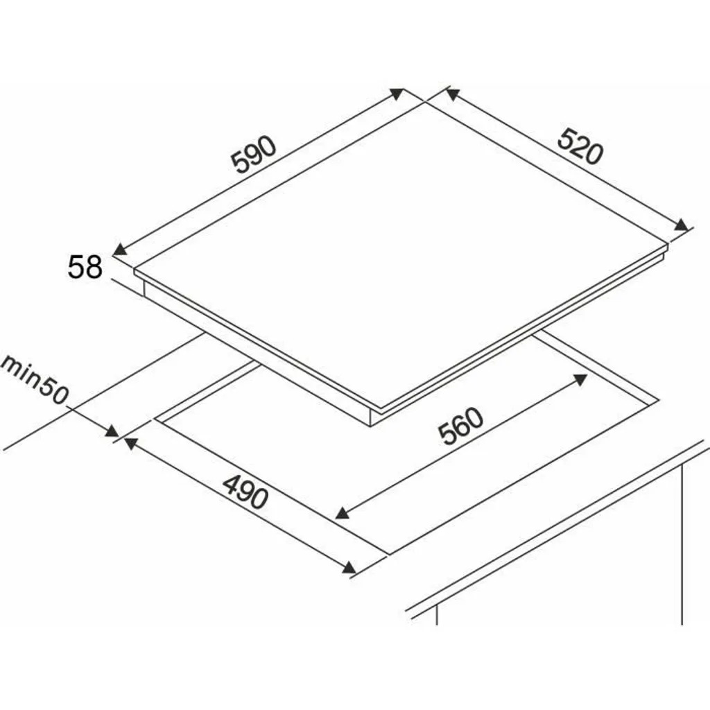 Table induction Amica AIM3540 6000W avec 4 foyers et booster rapide