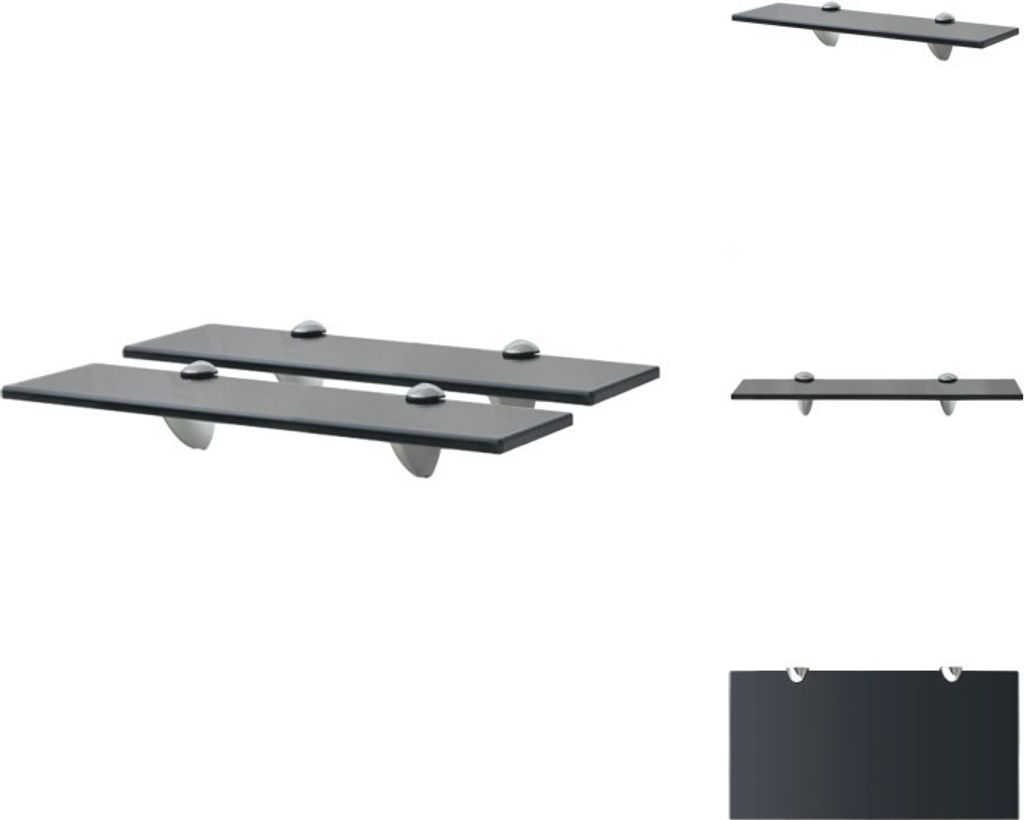 vidaXL Schwebende Regale 2 Stk. Glas 40x20 cm 8 mm - Wandregale