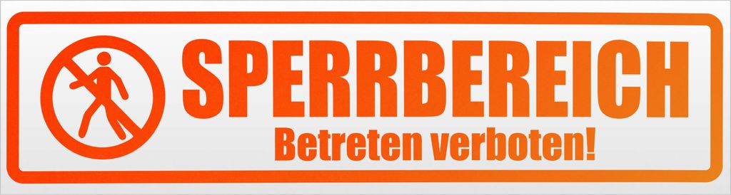 Kiwistar Sperrbereich betreten verboten Magnetschild Schild magnetisch - 45cm Neonorange - Magnetfolie für Auto PKW Kfz