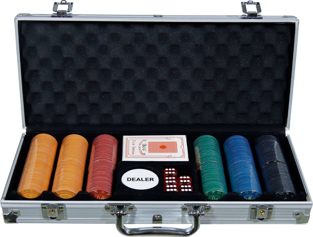 WeFun Poker Set 300 Chips - Aluminiumkoffer Mit Karten & Würfeln