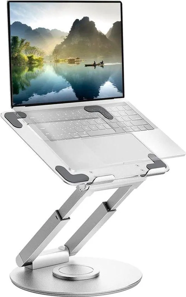 Support ordinateur portable inclinable 6 niveaux et pivotant à 360°