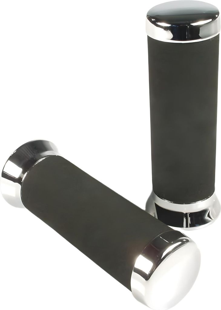 Griffgummis SIP Style 130mm Ø 24mm Moosgummi schwarz chrom für Vespa 50-125 PV ET3 GT GTR Super TS GL Sprint V Super 180SS Rally PX80-200 PE Luss...