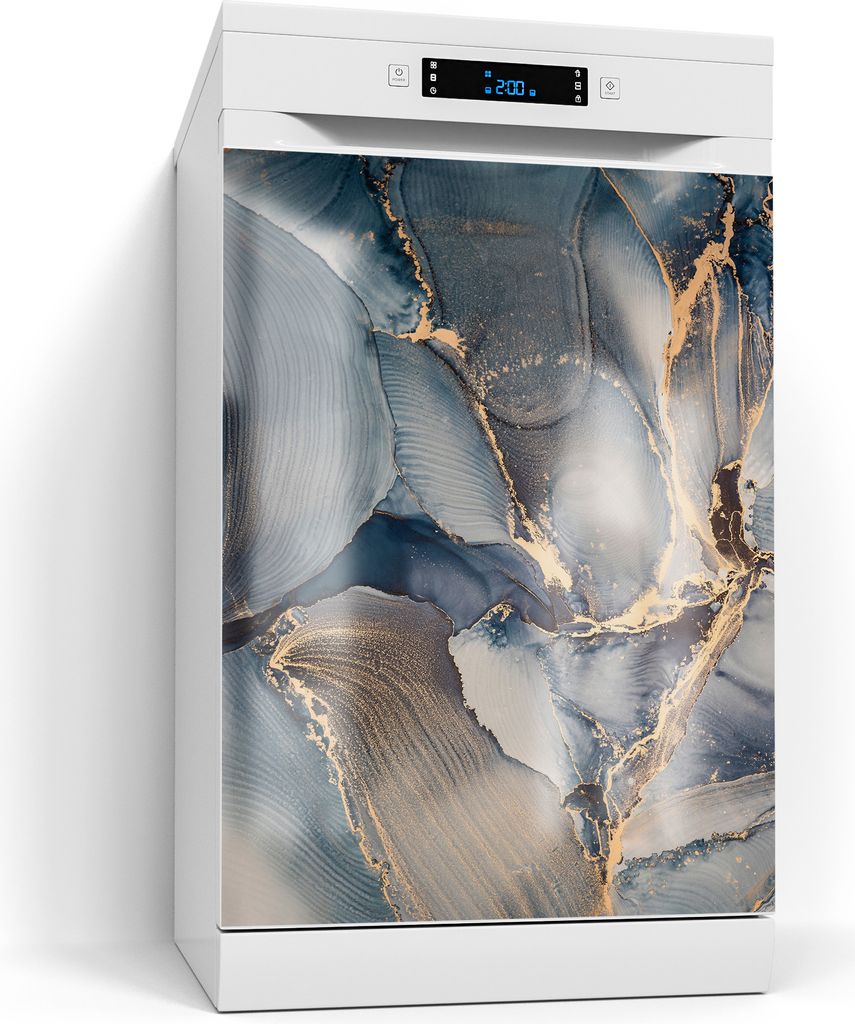 DEQORI Magnetmatte Spülmaschine Standard 60x80 cm 'Marmor-Farbspiel mit Gold' Magnetfolie