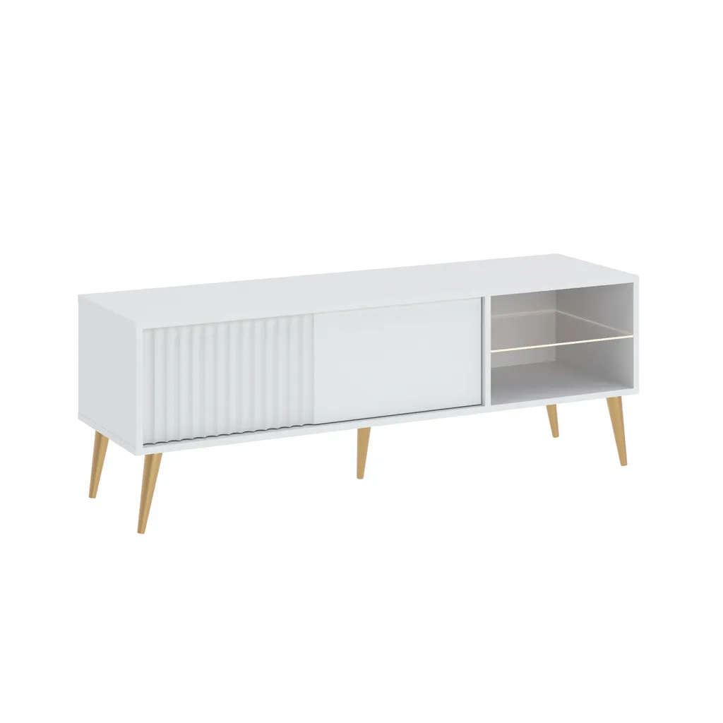 Tavolino Basso TV JEWETT Bianco | Arredo Economico Qualità Top