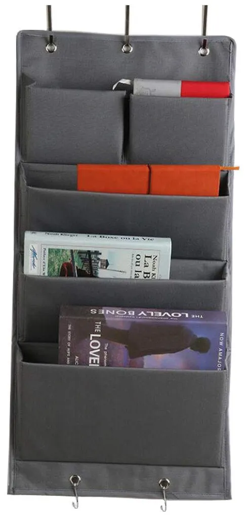Rangement mural suspendu pour armoire avec barre de suspension et 5 crochets