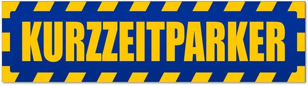 Kiwistar - Autoaufkleber - Blau - 60 x 16 cm - Kurzzeitparker gestreift - Hinweis Aufkleber Sticker für Auto, Kfz, Fahrrad, PKW, LKW