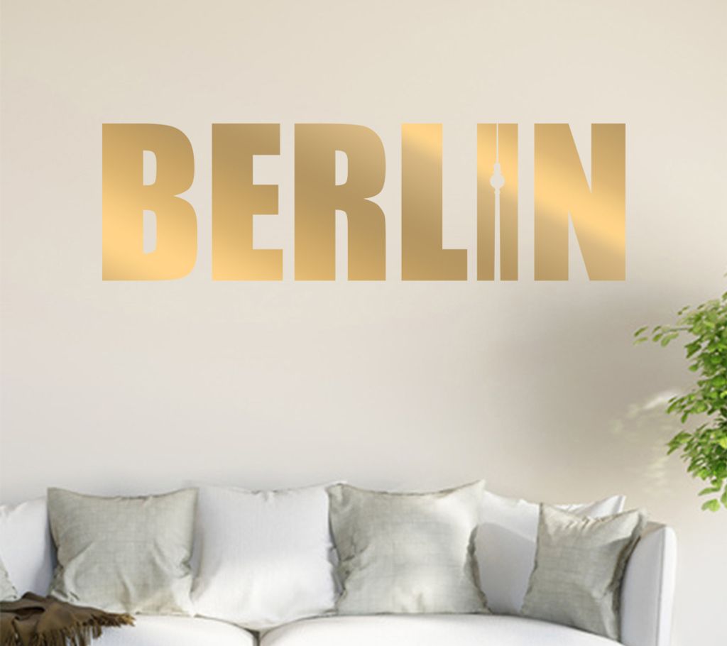 Berlin Wandtattoo in 6 Größen - Wandaufkleber Wall Sticker - Dekoration, Küche, Wohnzimmer, Schlafzimmer, Badezimmer