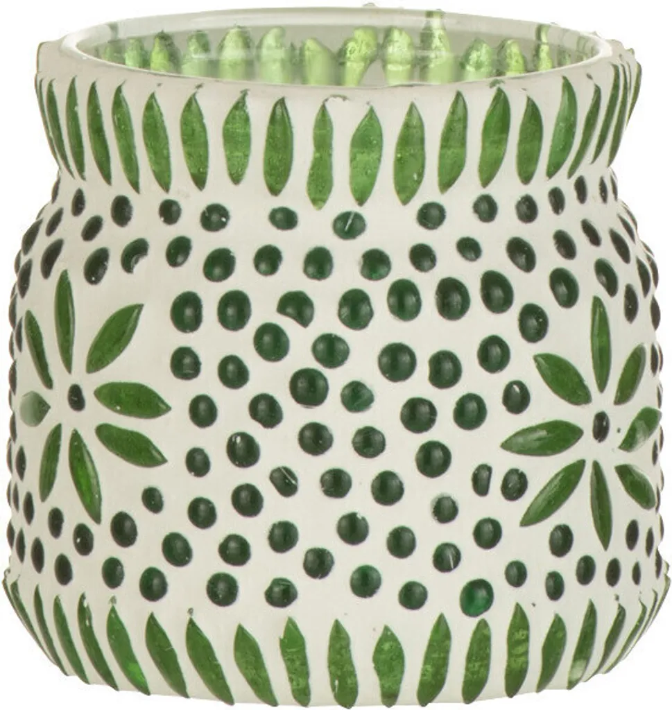 Bougeoir Vert J-Line en Verre Medium pour Ambiance Tamisée et Zen