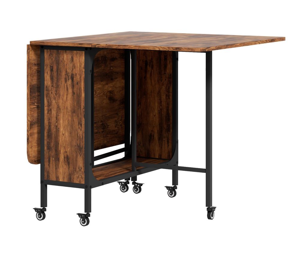 Klappbarer Esstisch, Mobiler Klapptisch für 6 Personen, mit Ablage, bis 50 kg belastbar, 130 x 80 x 74 cm