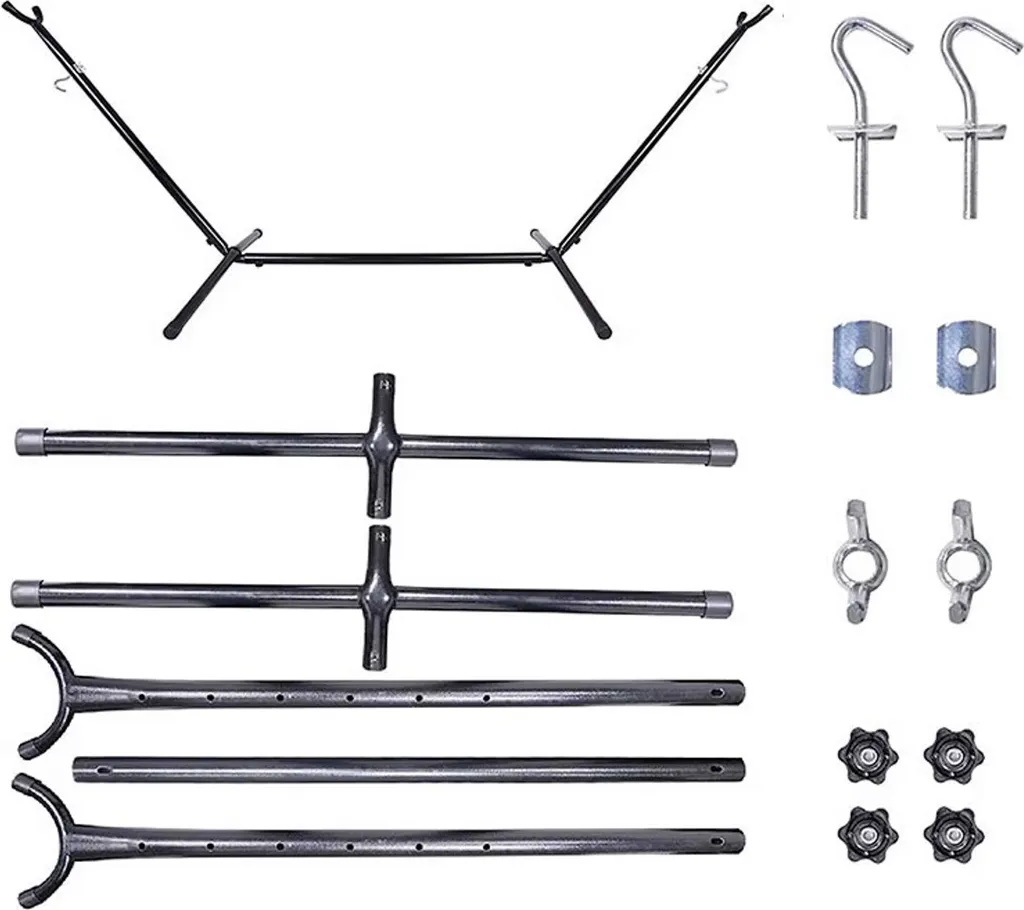Structure Hamac en Acier Noir 275 cm Résistante aux Intempéries et Stable - 3