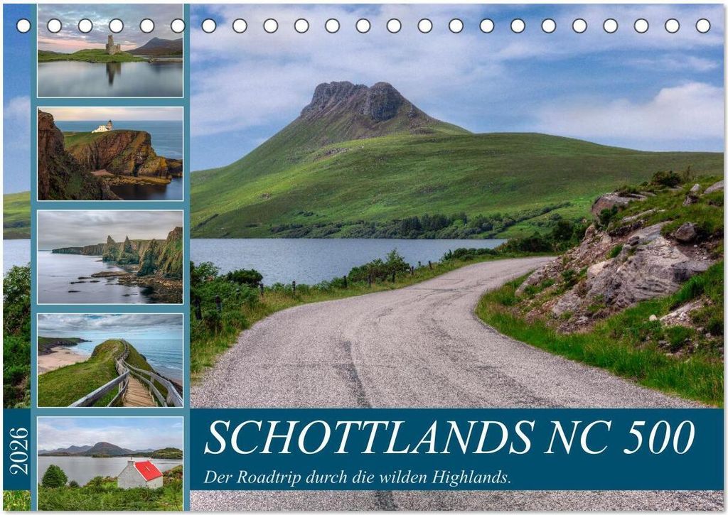 Schottlands NC 500, der Roadtrip durch die wilden Highlands. (Tischkalender 2026 DIN A5 quer), CALVENDO Monatskalender