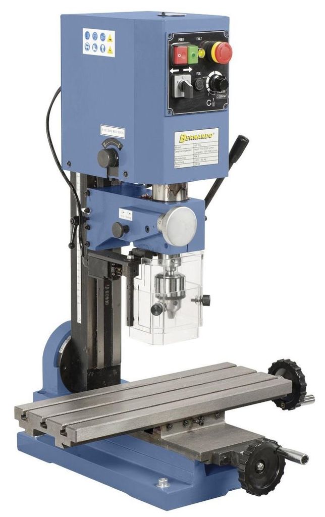 Bohrer Fräsmaschine KF10 20mm Fräse 30mm Spindel 350W 230V Metall > großer Arbeitstisch