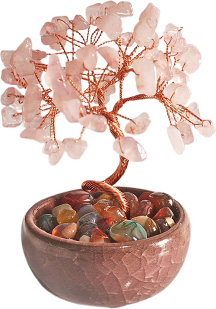 Handgefertigter Kristallbaum, Heilkristall-Ornament, Heimdekoration, Desktop-Kristallbaum im Topf für Glück, positive Energie, Reichtum, Reiki-He...