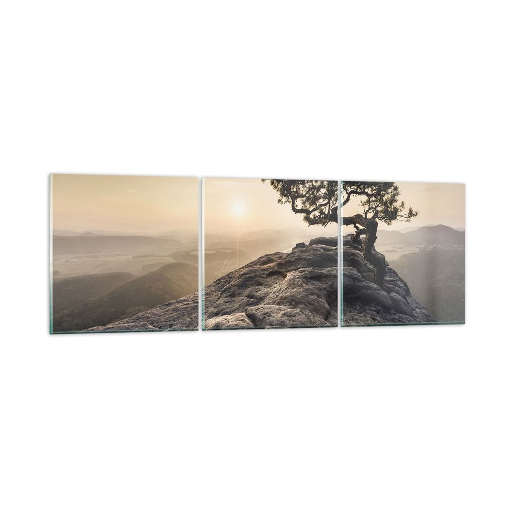 Bilder auf glas - 3 Teile - Alt Kiefer Berge - 90x30cm - Glasbilder - Wandbilder - Bilder - zum Aufhängen bereit - Wanddekoration aus Glas - Glas ...