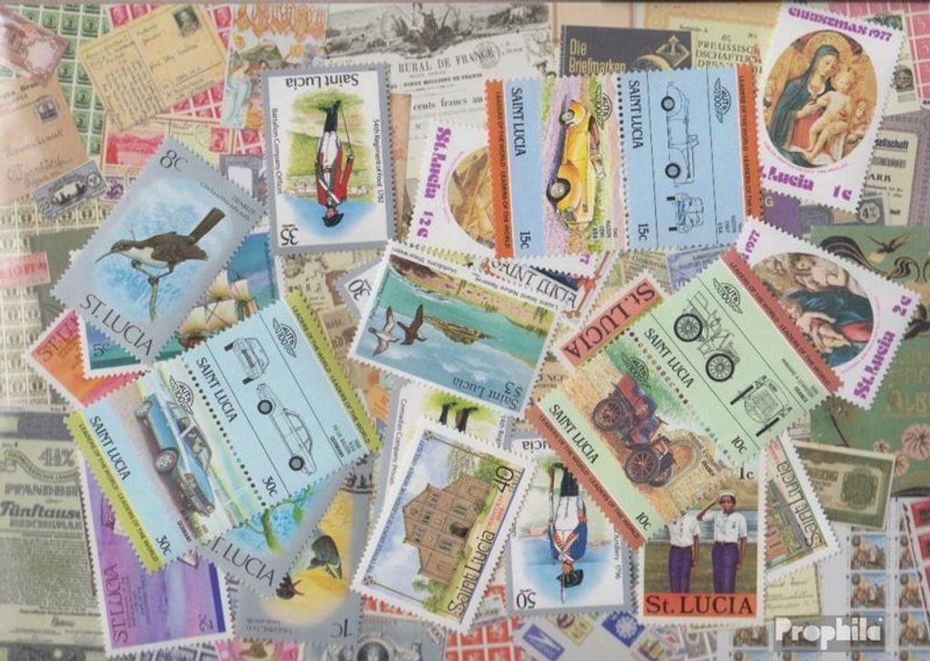 Briefmarken St. Lucia 25 verschiedene Marken