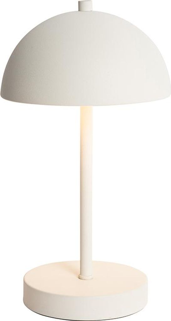 Qazqa led Modern außen Aufladbare Lampe für den Garten - Keira - Weiß, inkl. 3.5W integrierter LED, dimmbar, 29.3cm, IP44, Rund