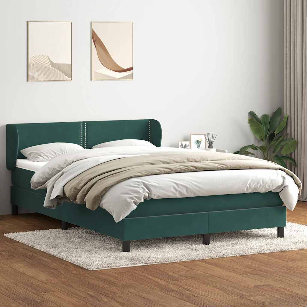 "2025 cloris" Boxspringbett mit Matratze Dunkelgrün 140x210 cm Samt Klassische Betten 716606