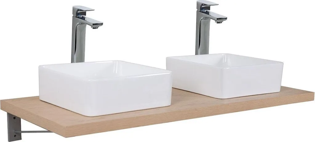 Plan de toilette 120 cm suspendu WILL pour double vasque ou large