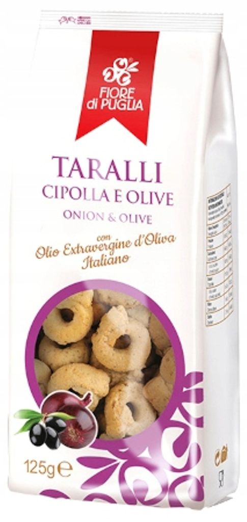 Taralli cebula i oliwki 125 g Fiore di Puglia Zdjęcie produktu 