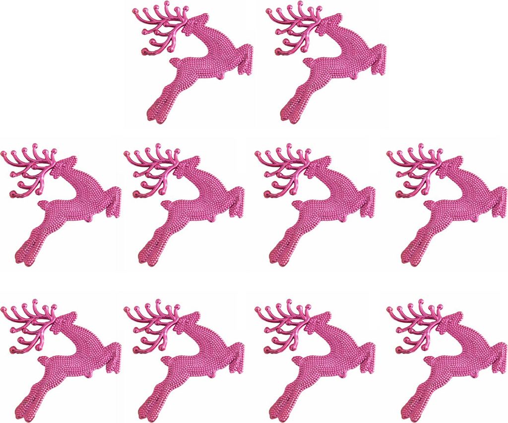 10 Stück Rentier-Hängeornamente aus Kunststoff, glitzernde Elch-Weihnachtsbaumdekorationen, Weihnachtsgeschenke