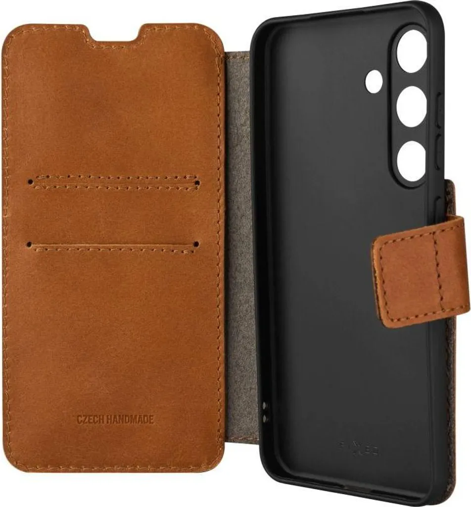 FIXED ProFit pour Samsung Galaxy S24 marron - Étui en cuir véritable