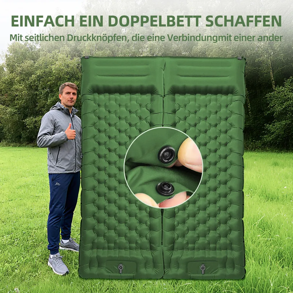 Matelas isolant de sol pour camping et trek - Format compact 12 cm Vert - 7