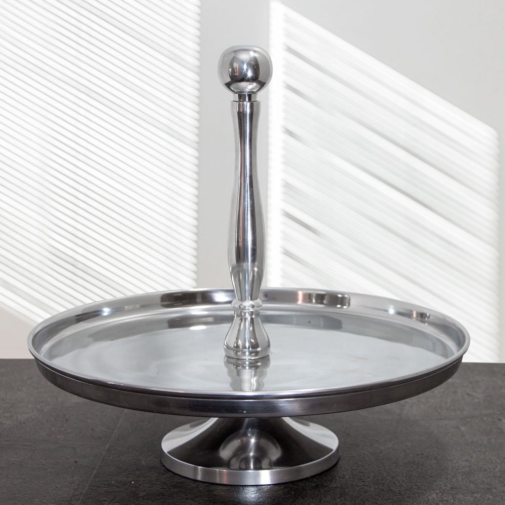 Etagere, 1 Etage, Rund, Aluminium, Tablett, Chabby Chic
