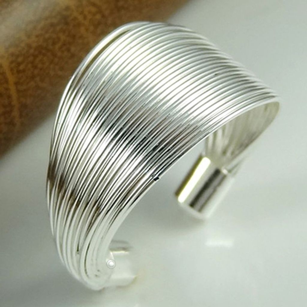 Versilberter, verstellbarer, weit offener Fingerring mit mehreren Linien für Mädchen, Modeschmuck